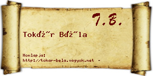 Tokár Béla névjegykártya